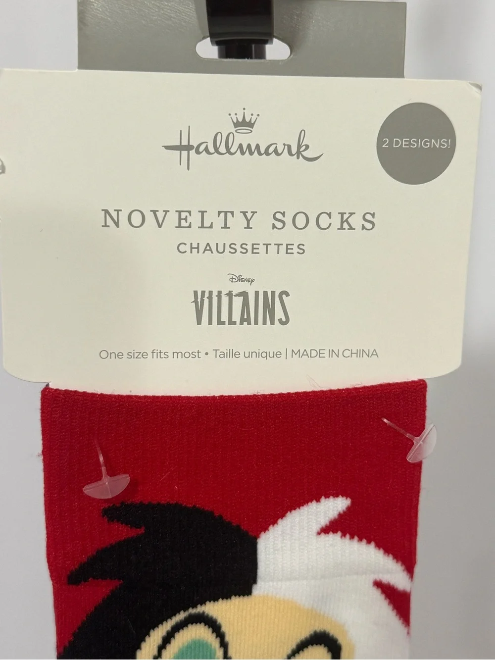 Hallmark Disney Villains Maleficent and Cruella De Vil Novelty Socks (1 Pair)